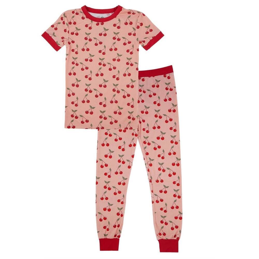 NEW EMERSON AND FRIENDS kids very cherry two-piece bamboo short sleeve pajama pa